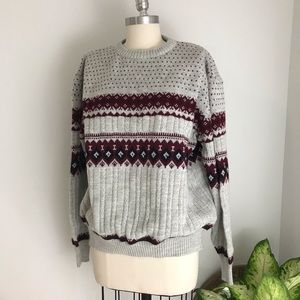 True Vintage Chunky Cable Knit Crew Neck Sweater